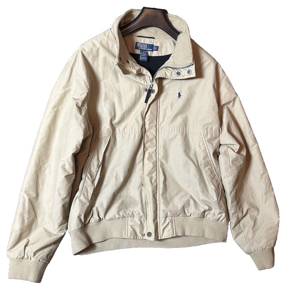 Ralph Lauren Other - Polo Ralph Lauren Jacket Mens Large Tan Khaki Bomber Vintage Preppy Nautical